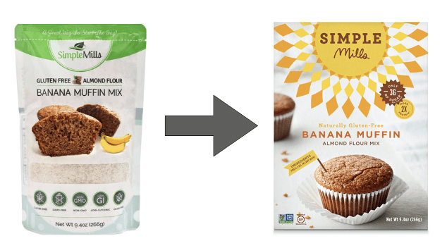 Simple Mills packaging redesign before and after